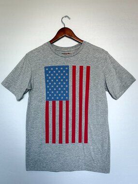 4th of July casual Comfortable Normcore Flag Heather Gray Shirt